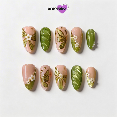 The Golden Garden Edit — Handmade Press-On Nails