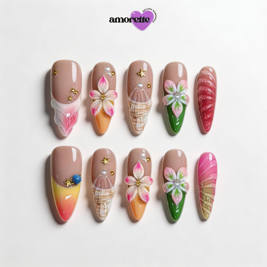The Tropic Solstice Edit — Handmade Press-On Nails